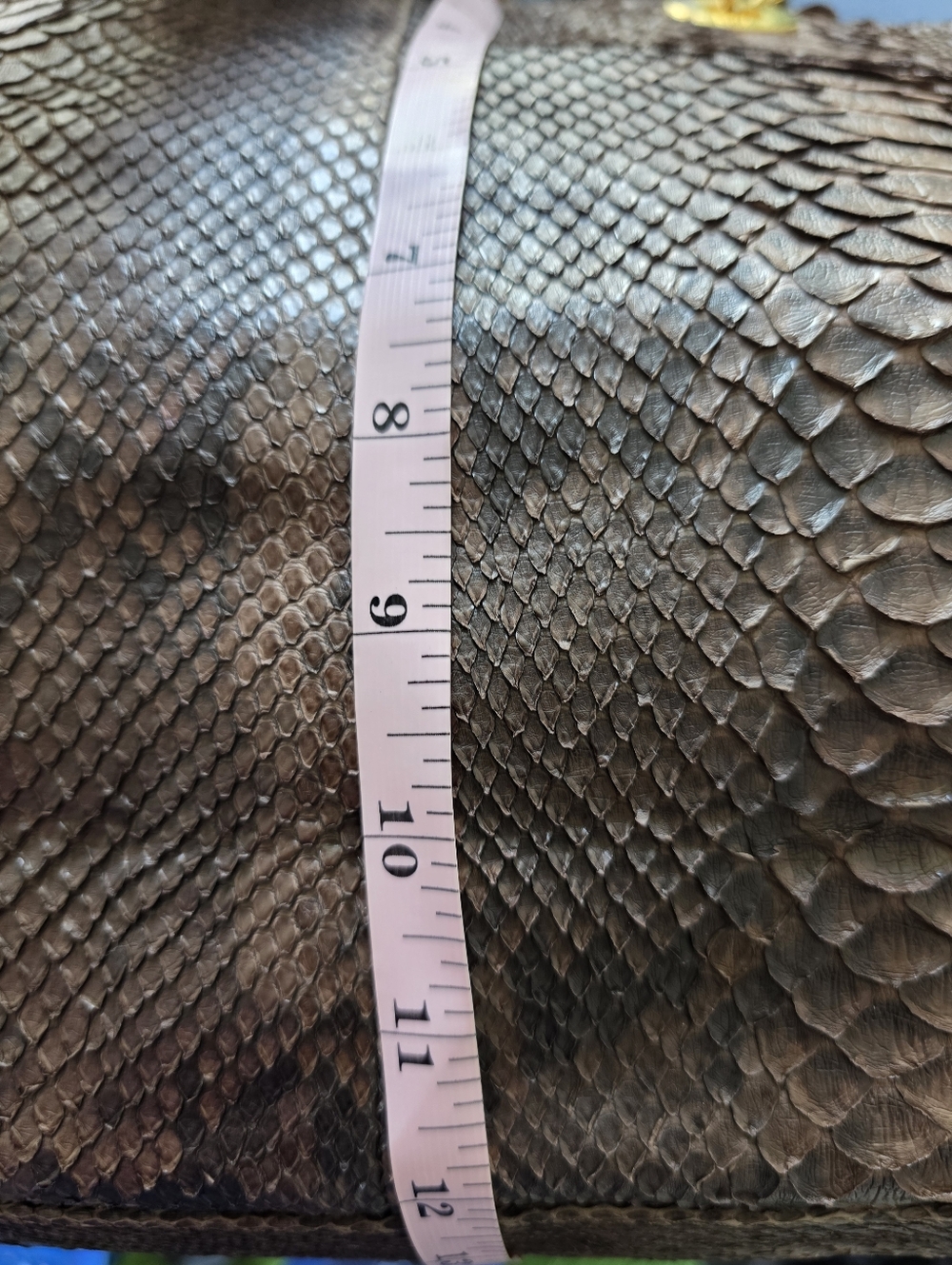 VTG Authentic Christian Dior Paris Exotic Leather Python Handbag Certified 12x15 - Picture 10 of 16